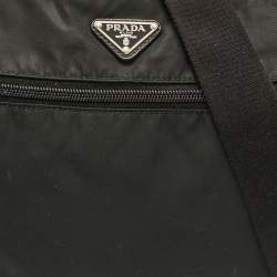 Prada Black Nylon Flat Messenger Bag