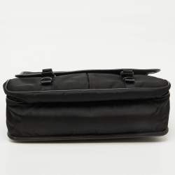 Prada Black Nylon Flap Messenger Bag