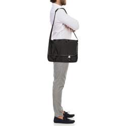 Prada Black Nylon Flap Messenger Bag