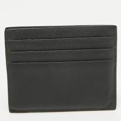Pre Owned Prada Black Saffiano Leather Logo Card Holder