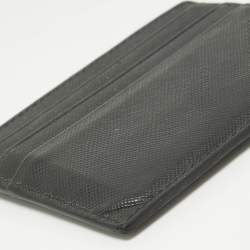 Pre Owned Prada Black Saffiano Leather Logo Card Holder