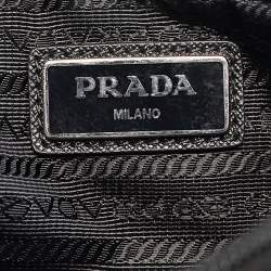 Prada Black Leather and Nylon Front Pocket Belt Bag
