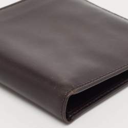 Prada Dark Brown Vitello Sport Leather Bifold Wallet