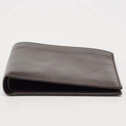 Prada Dark Brown Vitello Sport Leather Bifold Wallet