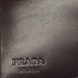 Prada Dark Brown Vitello Sport Leather Bifold Wallet