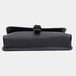 Prada Black Nylon and Saffiano Leather Smartphone Case Bag