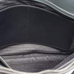 Prada Grey Saffiano Leather Slim Briefcase
