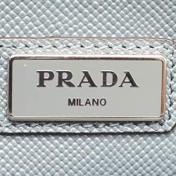 Prada Grey Saffiano Leather Slim Briefcase