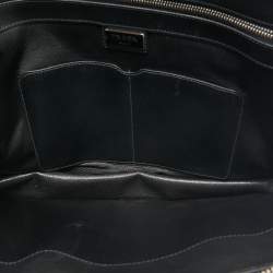 Prada Black Saffiano Lux Leather Double Zip Briefcase