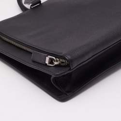Prada Black Saffiano Lux Leather Double Zip Briefcase