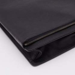 Prada Black Saffiano Lux Leather Double Zip Briefcase