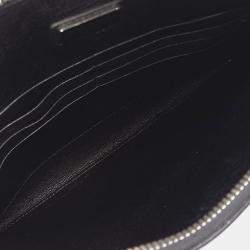 Prada Black Red Leather Saffiano Clutch Bag