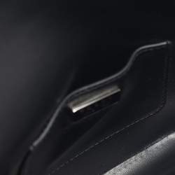 Prada Black Brushed Leather Flap Crossbody Bag