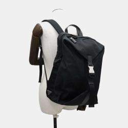 Prada Black Nylon Re-Nylon Xsaffiano Leather Backpack 