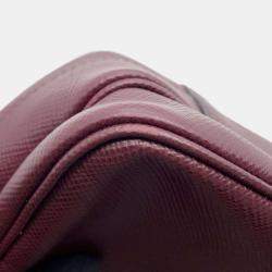 Prada Bordeaux Saffiano Leather Messenger Bag