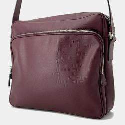 Prada Bordeaux Saffiano Leather Messenger Bag