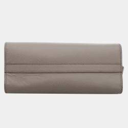 Prada Saffiano Dark Grey Saffiano Leather Envelope Crossbody Bag