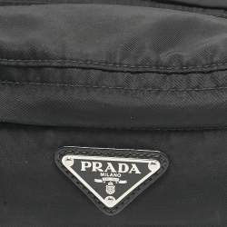 Prada Black Nylon Double Zip Belt Bag