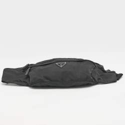 Prada Black Nylon Double Zip Belt Bag