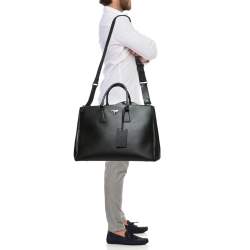Prada Black Saffiano Lux Leather Galleria Tote