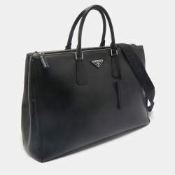 Prada Black Saffiano Lux Leather Galleria Tote