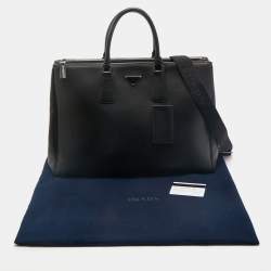 Prada Black Saffiano Lux Leather Galleria Tote