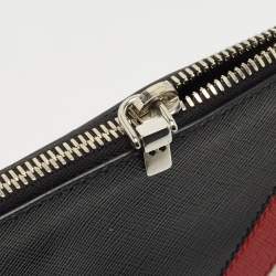 Prada Tricolor Leather Zip Flat Pouch