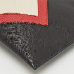 Prada Tricolor Leather Zip Flat Pouch
