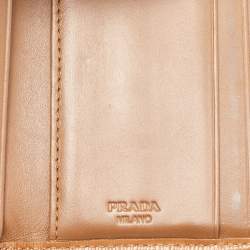 Prada Tan Vittello Move Leather Trifold Wallet