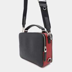Prada Brique 2Way Shoulder Bag Black/Red Saffiano Leather