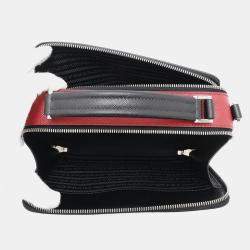 Prada Brique 2Way Shoulder Bag Black/Red Saffiano Leather