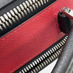 Prada Brique 2Way Shoulder Bag Black/Red Saffiano Leather