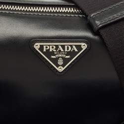 Prada Black Triangle Leather Shoulder Bag