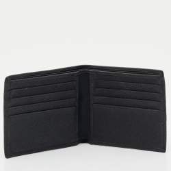 Pre Owned Prada Black Vitello Daino Leather Bifold Wallet
