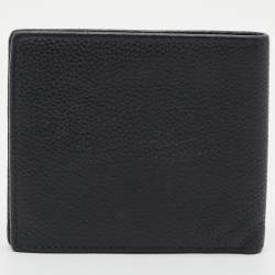 Pre Owned Prada Black Vitello Daino Leather Bifold Wallet