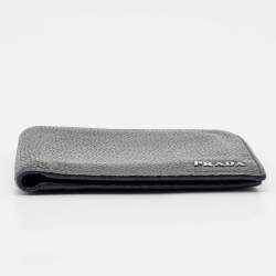 Pre Owned Prada Black Vitello Daino Leather Bifold Wallet