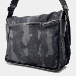 Prada Navy/Black Nylon and Leather Messenger Bag