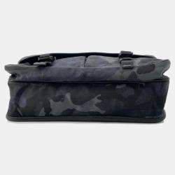 Prada Navy/Black Nylon and Leather Messenger Bag