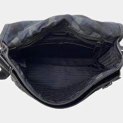 Prada Navy/Black Nylon and Leather Messenger Bag