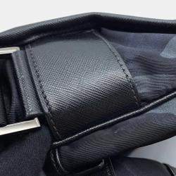 Prada Navy/Black Nylon and Leather Messenger Bag