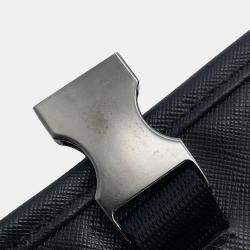 Prada Navy/Black Nylon and Leather Messenger Bag