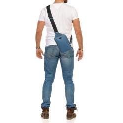 Pre Owned حقيبة برادا سافايانو لوكس جلد أزرق بريك سلينغ