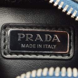 Pre Owned حقيبة برادا سافايانو لوكس جلد أزرق بريك سلينغ