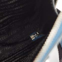 Pre Owned حقيبة برادا سافايانو لوكس جلد أزرق بريك سلينغ