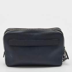 مملوكة مسبقًا حقيبة كلتش معصم برادا جلد سافيانيو أزرق كحلي