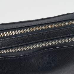 مملوكة مسبقًا حقيبة كلتش معصم برادا جلد سافيانيو أزرق كحلي