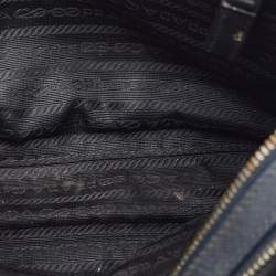 مملوكة مسبقًا حقيبة كلتش معصم برادا جلد سافيانيو أزرق كحلي