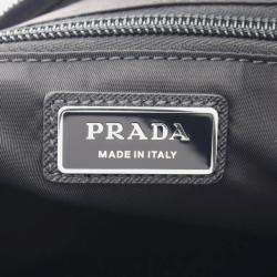 Pre Owned Prada Tessuto Black Nylon Saffiano Leather Backpack Bag