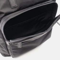 Pre Owned Prada Tessuto Black Nylon Saffiano Leather Backpack Bag