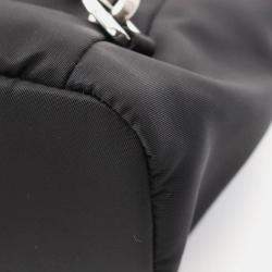 Pre Owned Prada Tessuto Black Nylon Saffiano Leather Backpack Bag